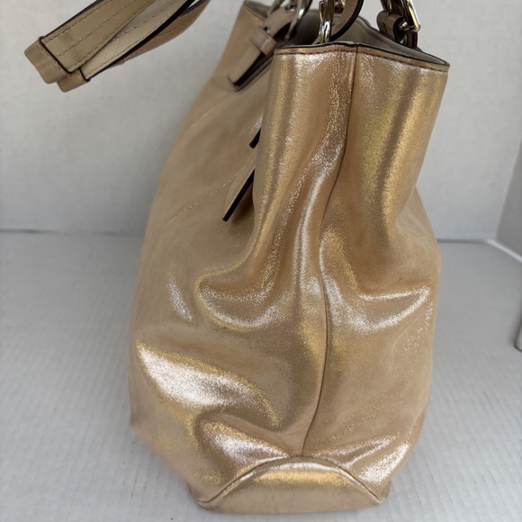 Coach Chelsea Metallic Gold Leather Tote Bag F17216 - Picture 10 of 13